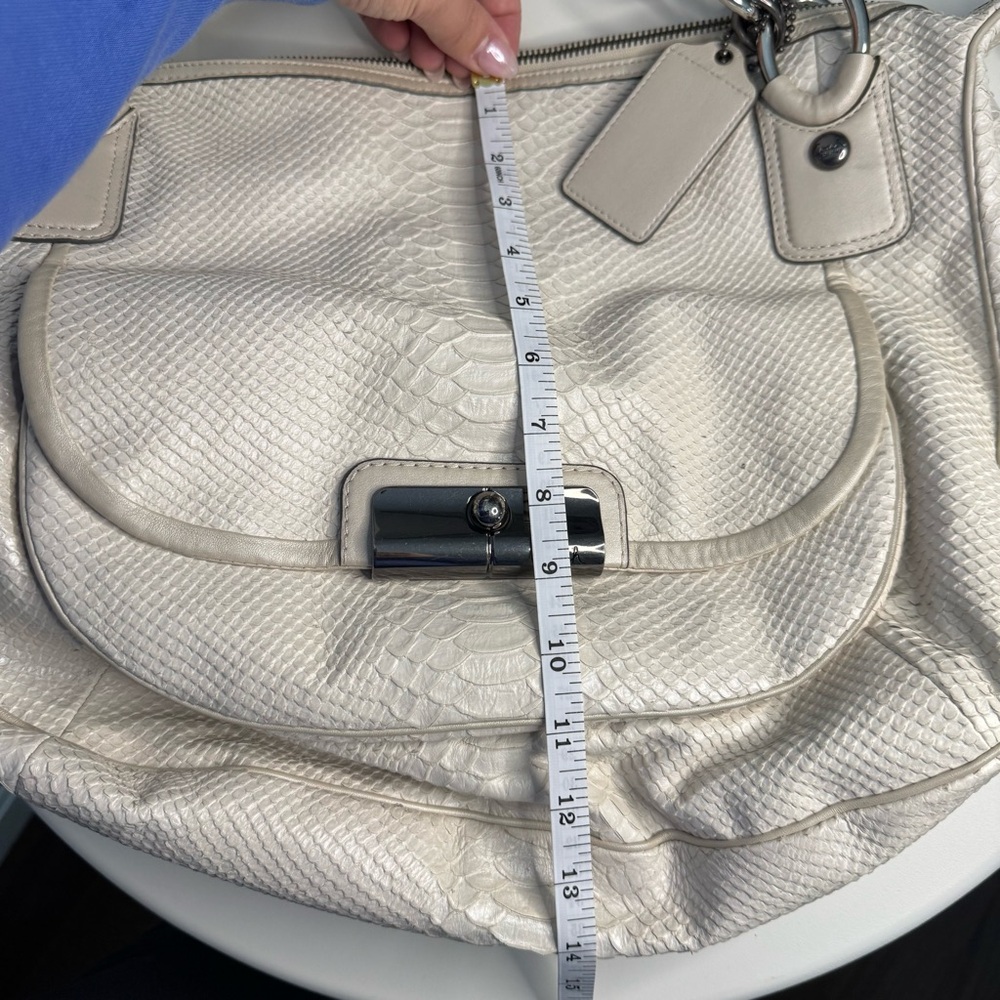 Coach Python Embossed Leather Hobo Shoulder Bag C… - image 12